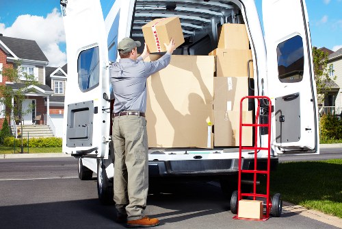Moving boxes and household items prepared for a Kennington relocation