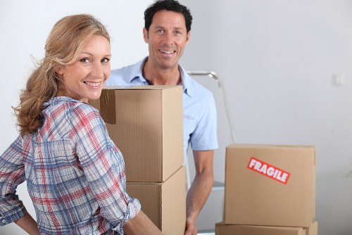 Packing and labelling office items for a commercial move in Kennington