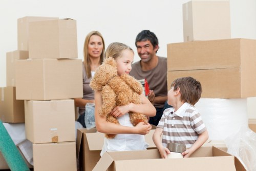Office removals team handling equipment and office furniture in Kennington
